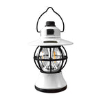 Lampă de camping retro portabilă, Felinar Vintage LED ABS, Acumulator inclus 1200 mAh, reincarcabila, 20 cm inaltime, 3