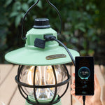 Lampă de camping retro portabilă, Felinar Vintage LED ABS, Acumulator inclus 1200 mAh, reincarcabila, 3 moduri de
