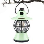 Lampă de camping retro portabilă, Felinar Vintage LED ABS, Acumulator inclus 1200 mAh, reincarcabila, 3 moduri de