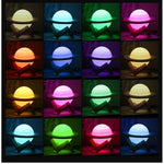 Lampa de veghe cu telecomanda in forma de Saturn 3D Saturn Light 16 culori, alimentare baterii, stand lemn inclus, 15