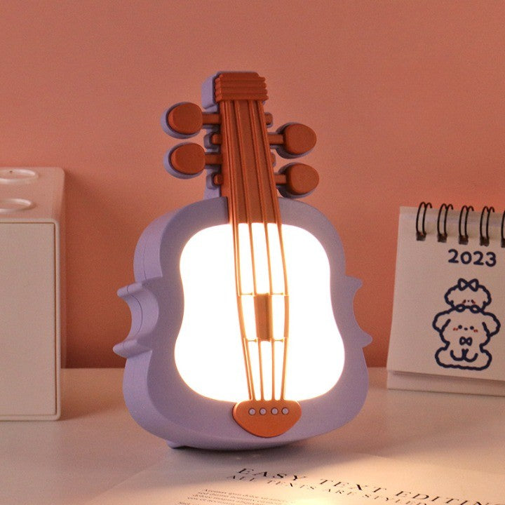 Lampa de Veghe, Flippy, cu Protectie pentru Ochi, Model Violina, Lumina Calda, Incarcare USB, ABS, 14.3x5x9.9 cm, Mov/