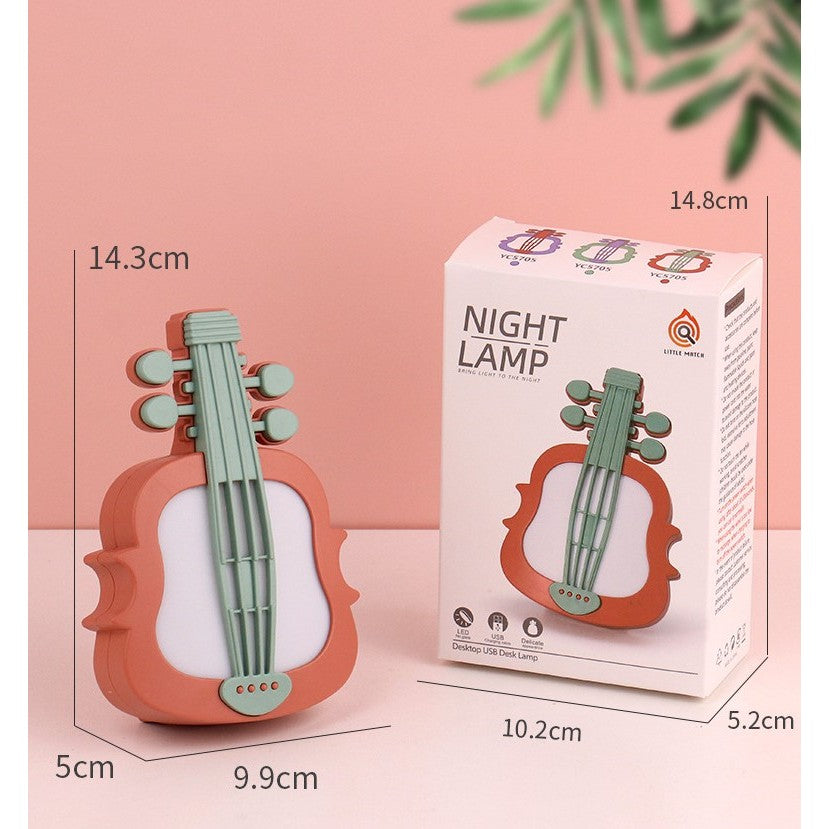 Lampa de Veghe, Flippy, cu Protectie pentru Ochi, Model Violina, Lumina Calda, Incarcare USB, ABS, 14.3x5x9.9 cm,