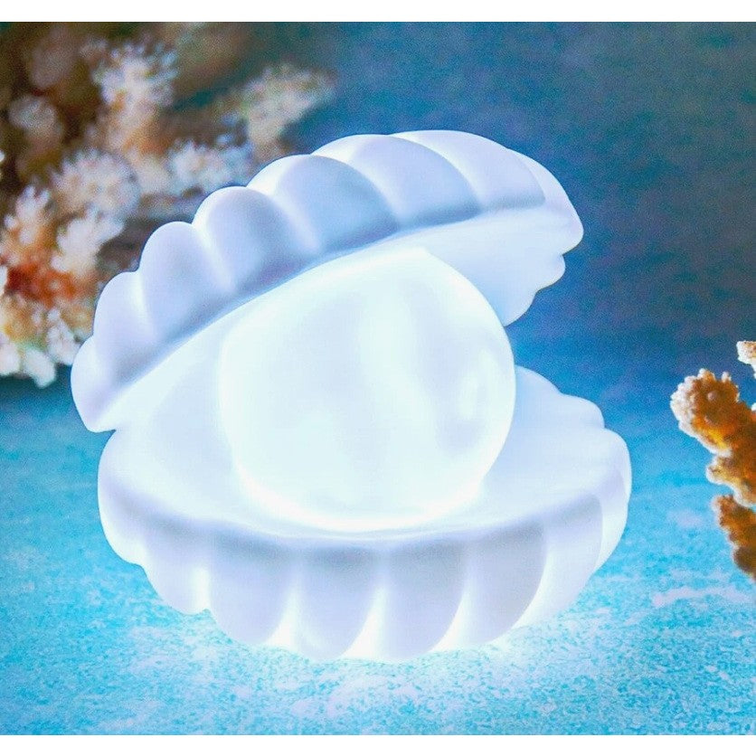 Lampa de Veghe, Flippy, Model Scoica cu Perla, Lumina Calda, 6x5 cm, Led, Baterii Incluse 3 x LR44, Alb