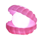 Lampa de Veghe, Flippy, Model Scoica cu Perla, Lumina Calda, 10 x 8.5 cm, Led, Baterii Incluse 3 x LR44, Roz