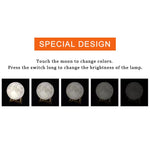 Lampa de veghe in forma de luna cu stele 3D Moon Light, Acumulator integrat, alimentare USB, stand din plastic inclus,