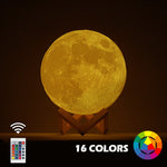 Lampa de veghe in forma de luna cu stele 3D Moon Light, Acumulator integrat, alimentare USB, stand din plastic inclus,