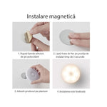 Lampa de Veghe LED, Flippy, cu Senzor de Miscare, Doua Tipuri de Lumina Alb Rece, Incarcare USB, Intrerupator
