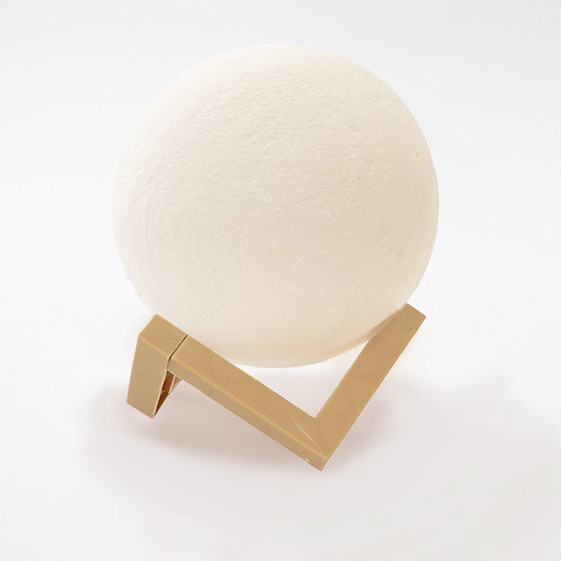 Lampa de veghe luna 3D Moon Light, lumina LED alb cald, alimentare baterii, fara acumulator, stand din plastic inclus,