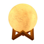 Lampa de veghe luna 3D Moon Light, lumina LED alb cald, alimentare baterii, fara acumulator, stand din plastic inclus,