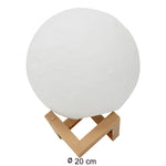 Lampa de veghe luna 3D Moon Light, lumina LED alb cald, alimentare baterii, stand din plastic, 20 cm, Flippy