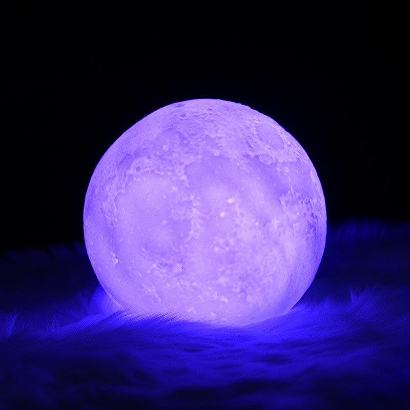 Lampa de veghe luna 3D Moon Light, lumina multicolora cu LED, 7 culori ,schimbare culoare prin atingere,, alimentare