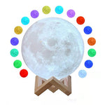 Lampa de veghe luna 3D Moon Light, lumina multicolora cu LED, 7 culori ,schimbare culoare prin atingere,, alimentare