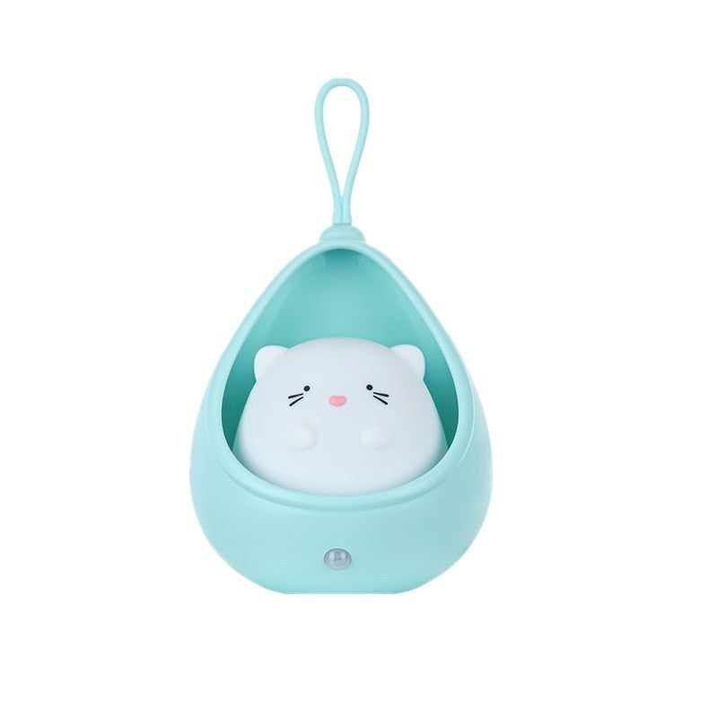 Lampa de veghe portabila cu 2 moduri de functionare Flippy, silicon non-toxic, reincarcabila USB, senzor miscare,