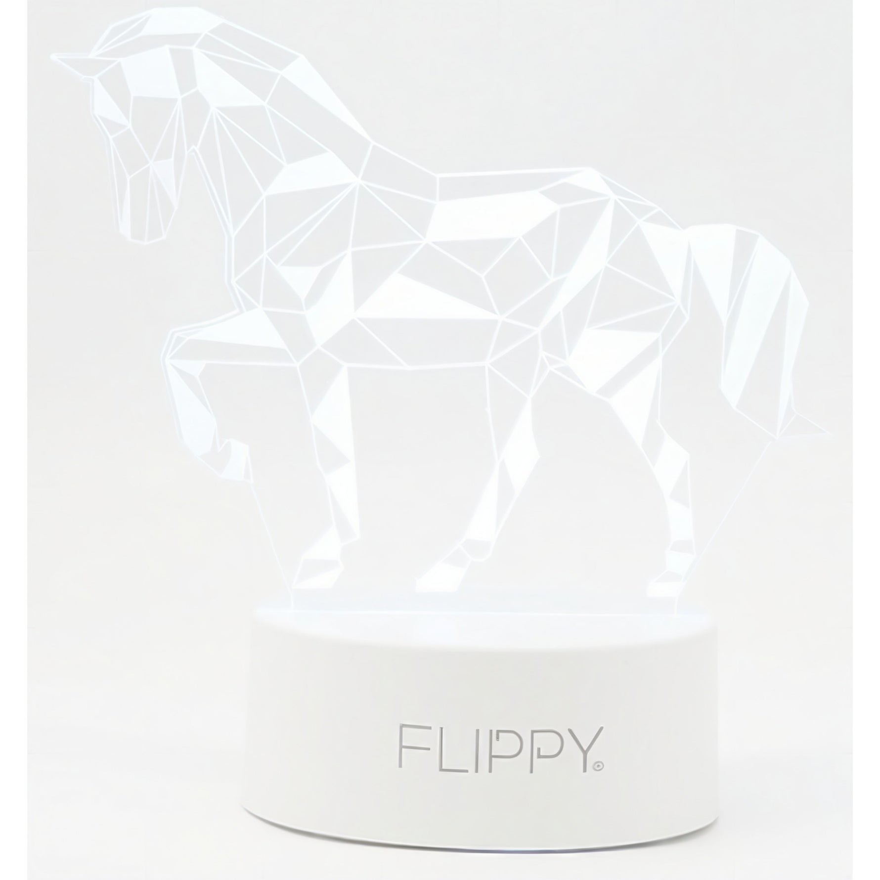 Lampa LED decorativa, Flippy, 3D, Cal, cu telecomanda, doua moduri de alimentare USB si baterii, 20 cm inaltime, din