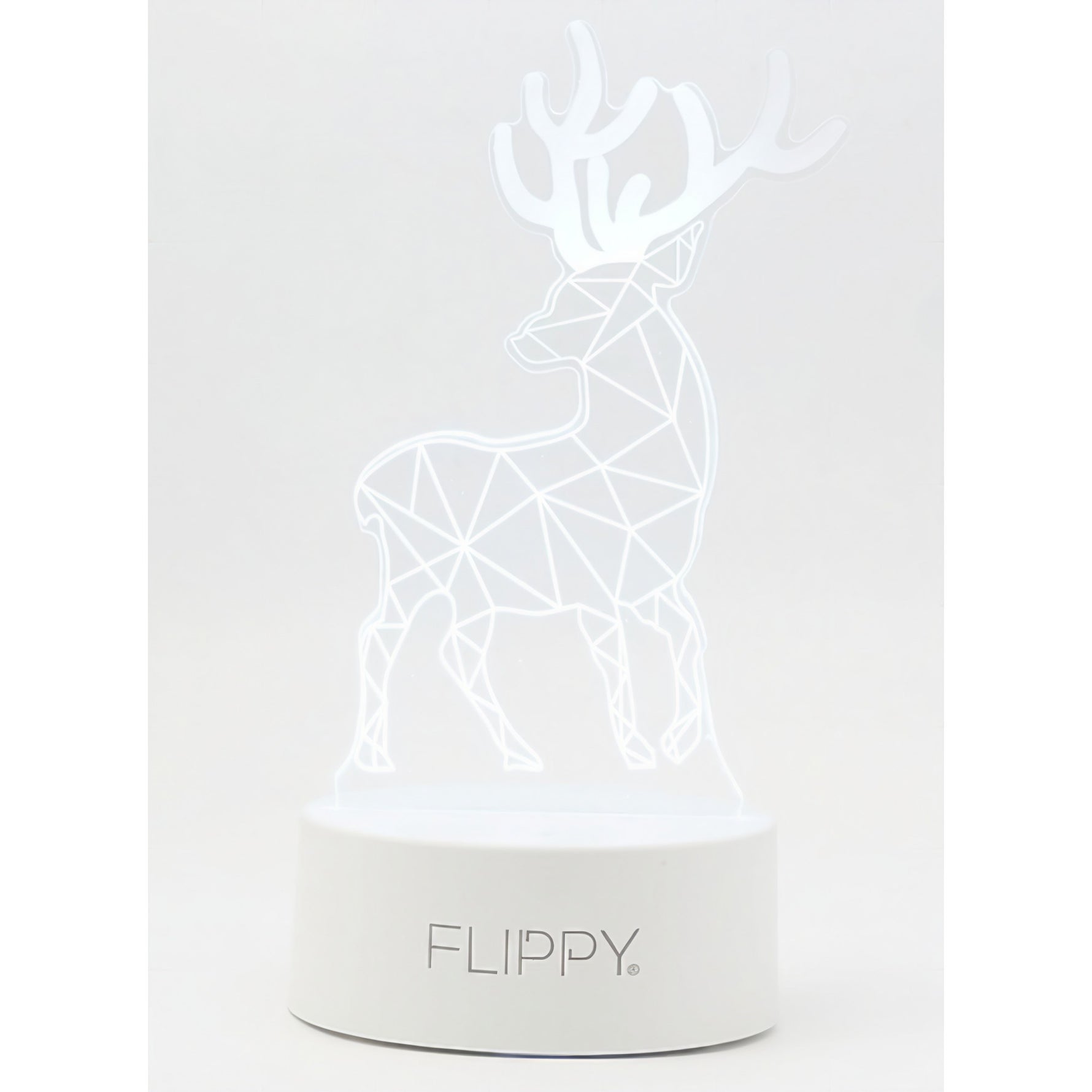 Lampa LED decorativa, Flippy, 3D, Cerb, cu telecomanda, doua moduri de alimentare USB si baterii, 20 cm inaltime, din