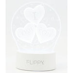 Lampa LED decorativa, Flippy, 3D, cu text "I love you", doua moduri de alimentare USB si baterii, 20 cm inaltime, din