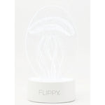 Lampa LED decorativa, Flippy, 3D, Meduza, din material acril si lumina multicolora, alb