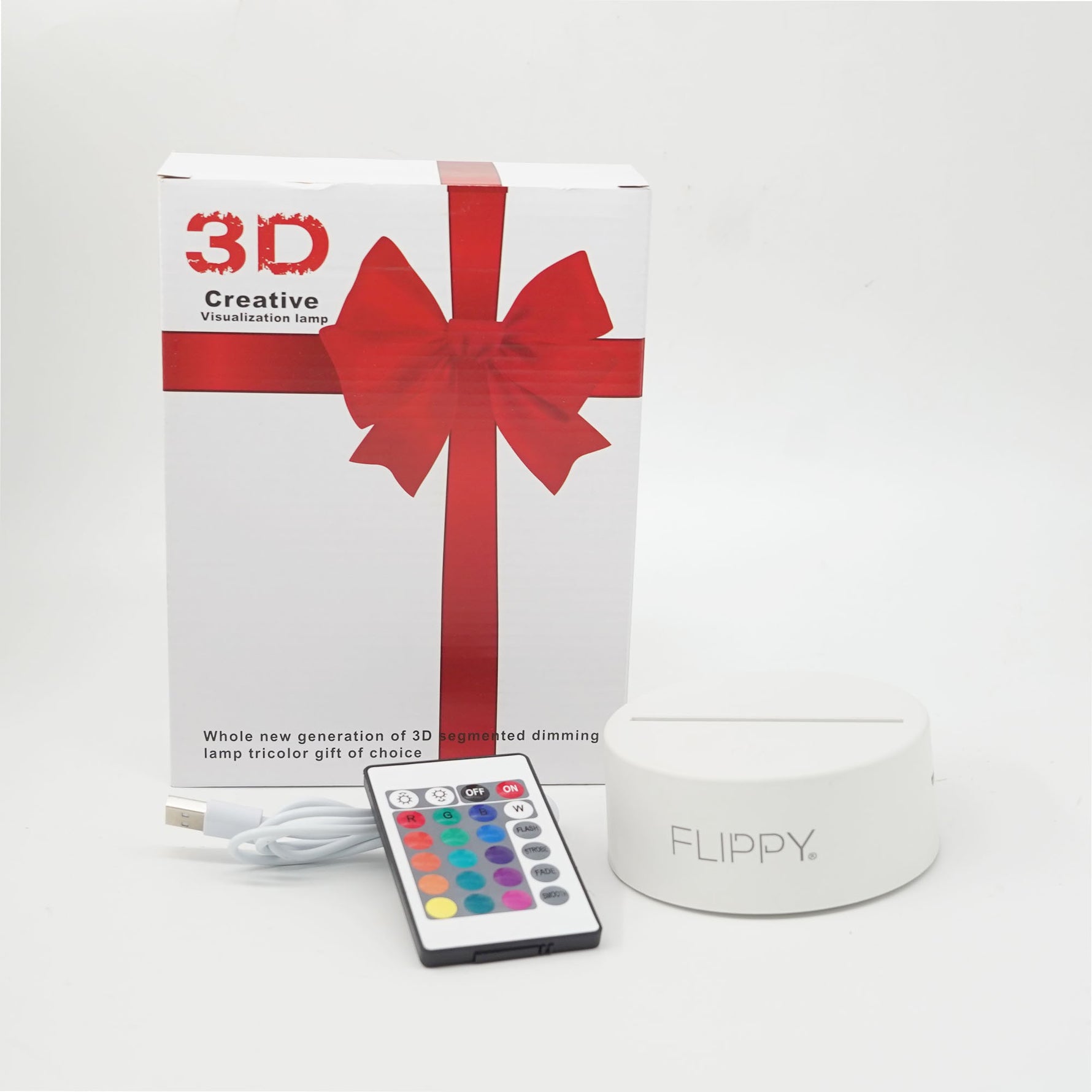 Lampa LED decorativa, Flippy, 3D, Ursulet, cu telecomanda, doua moduri de alimentare USB si baterii, 20 cm inaltime,