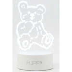 Lampa LED decorativa, Flippy, 3D, Ursulet, cu telecomanda, doua moduri de alimentare USB si baterii, 20 cm inaltime,