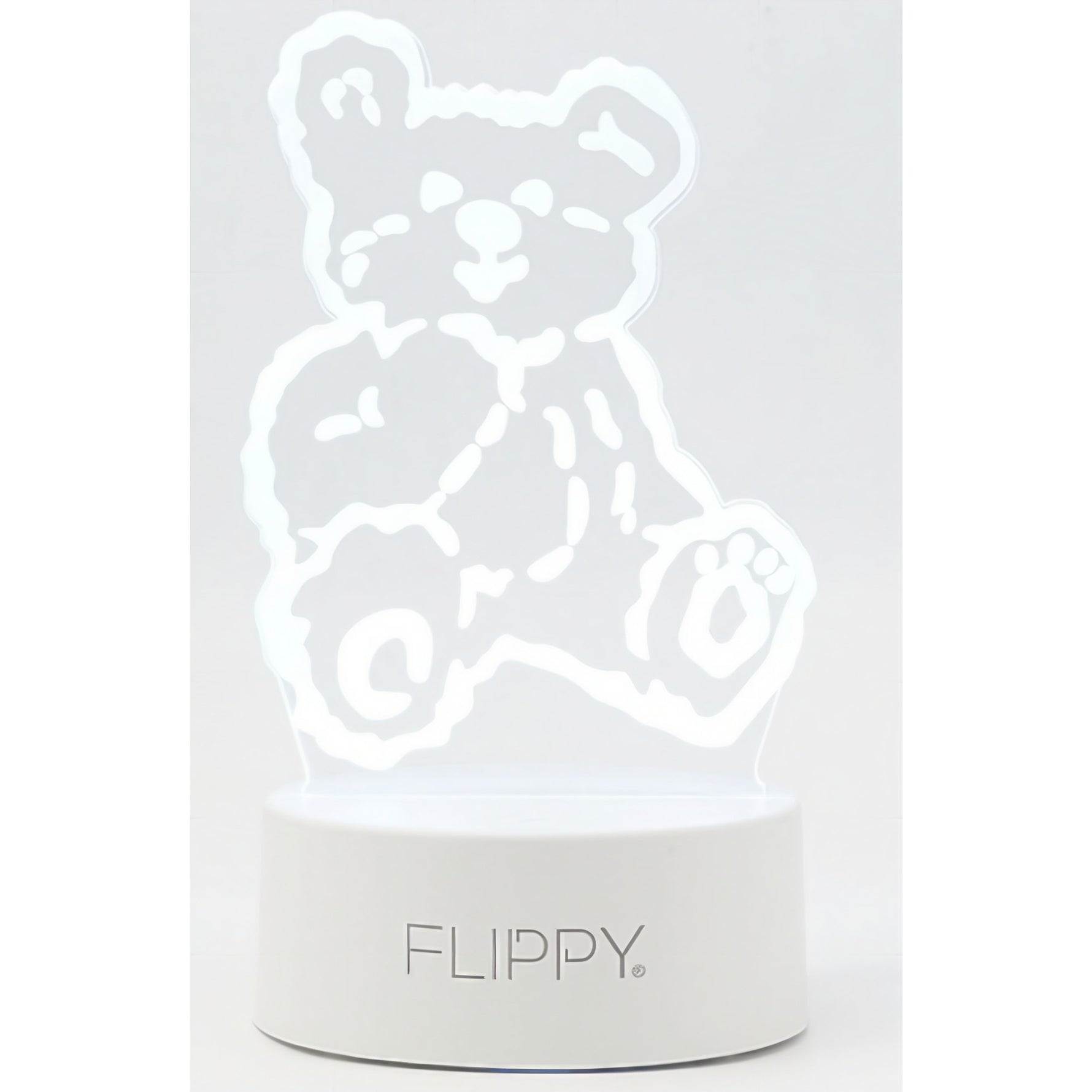 Lampa LED decorativa, Flippy, 3D, Ursulet, cu telecomanda, doua moduri de alimentare USB si baterii, 20 cm inaltime,
