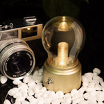 Lampa LED Decorativa sub forma de Bulb, Retro pentru interior, Bej/ Transparent, 5 V, 500 mA, ABS, Lumina Calda,