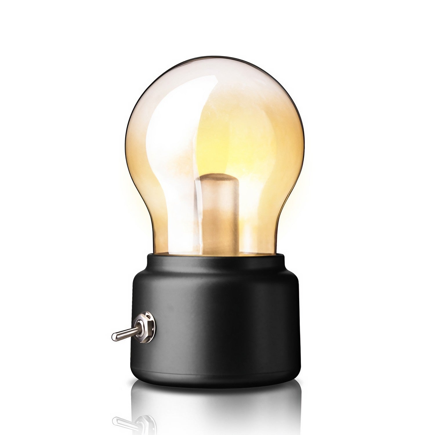 Lampa LED Decorativa sub forma de Bulb, Retro pentru interior, Negru/ Transparent, 5 V, 500 mA, ABS, Lumina Calda,