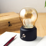 Lampa LED Decorativa sub forma de Bulb, Retro pentru interior, Negru/ Transparent, 5 V, 500 mA, ABS, Lumina Calda,