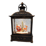 Decoratiune Craciun, Tip Felinar, Figurine Mos Craciun cu Sania, 3 Moduri, Functie Muzicala, Zapada in Miscare,