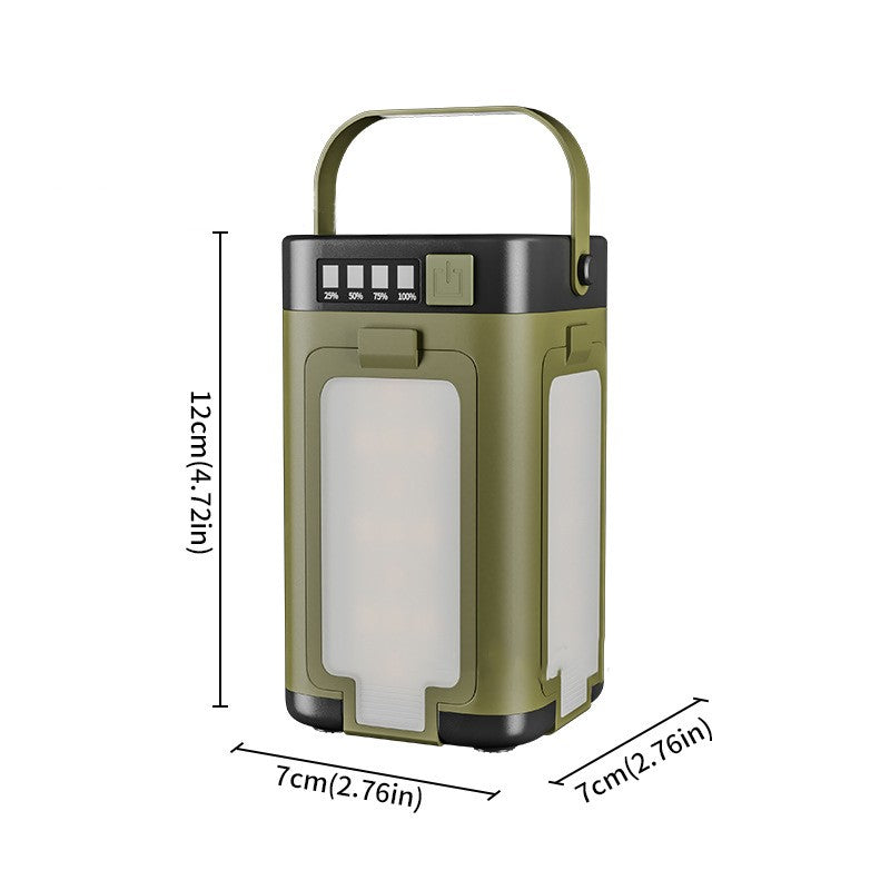 Lampa pentru Camping, Flippy, Lampa LED, Reincarcabila Solar si cablu TYPE-C, Tip Felinar 4 Laturi si Lanterna in Baza,