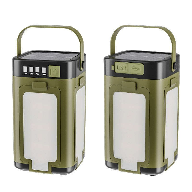 Lampa pentru Camping, Flippy, Lampa LED, Reincarcabila Solar si cablu TYPE-C, Tip Felinar 4 Laturi si Lanterna in Baza,