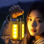 Lampa pentru Camping, Flippy, Lampa LED, Reincarcabila Solar si cablu TYPE-C, Tip Felinar 4 Laturi si Lanterna in Baza,