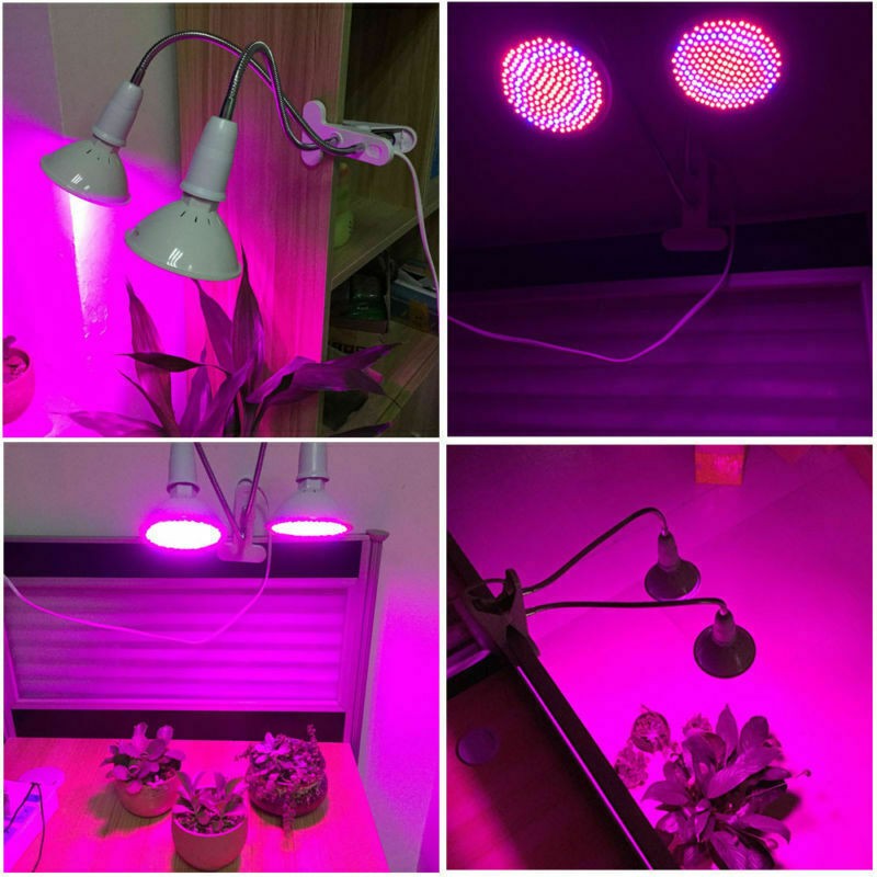 Lampa pentru cresterea plantelor de interior, Flippy, cap dublu, nu emana caldura, 290 leduri, 2 culori , prindere cu