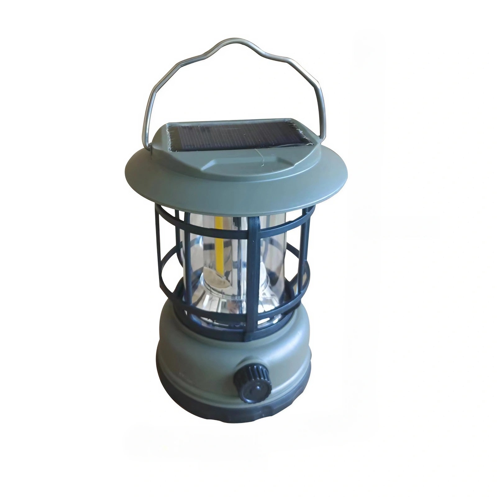 Lampa portabila camping, Felinar Vintage, ABS, Iluminare 30 COB LED, Intensitate reglabila, Acumulator inclus,
