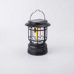 Lampa portabila camping, Felinar Vintage, ABS, Iluminare 30 COB LED, Intensitate reglabila, Acumulator inclus,