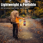 Portable camping light, vintage lantern with hook, ABS, 21 COB LED lighting, adjustable intensity, 5W, reversible, red