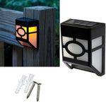 Set 4 Lampi Solare Led pentru Gradina, Flippy, Model Geometric, 11.8 x 8.6 x 5 cm, Buton On-Off, Alb Cald, Negru/Alb