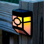 Set 4 Lampi Solare Led pentru Gradina, Flippy, Model Geometric, 11.8 x 8.6 x 5 cm, Buton On-Off, Alb Cald, Negru/Alb