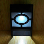 Set 4 Lampi Solare Led pentru Gradina, Flippy, Model Geometric, 11.8 x 8.6 x 5 cm, Buton On-Off, Alb Rece, Negru/Alb