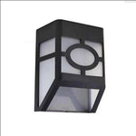 Set 4 Lampi Solare Led pentru Gradina, Flippy, Model Geometric, 11.8 x 8.6 x 5 cm, Buton On-Off, Alb Rece, Negru/Alb