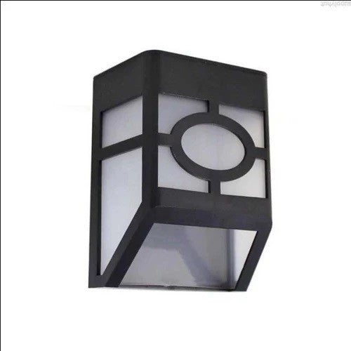 Set 4 Lampi Solare Led pentru Gradina, Flippy, Model Geometric, 11.8 x 8.6 x 5 cm, Buton On-Off, Alb Rece, Negru/Alb