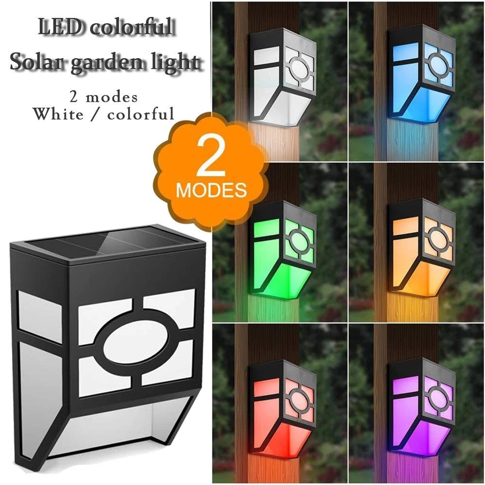 Set 4 Lampi Solare Led pentru Gradina, Flippy, Model Geometric, 11.8 x 8.6 x 5 cm, Buton On-Off, Lumina Multicolora,