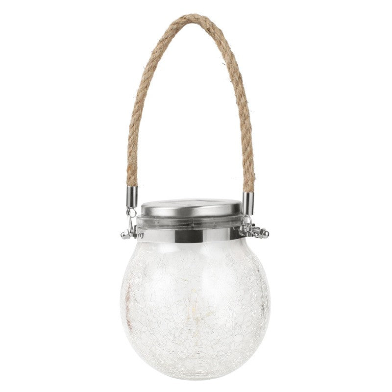 Lampa solara decorativa pentru exterior Flippy, IP65, 20 LED-uri, 600mAh, 14 x 12 cm, cu agatatoare, model borcan