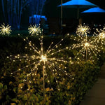 Lampa Solara, Flippy, Decor Gradina, Model Fireworks/Artificii, din Sarma de Cupru, 120 LED-uri, 55W, 90 cm, Alb Cald