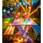 Lampa Solara Flippy, LED, Tip Candelabru Mic, Cu Bila Din Sticla Crapata, Exterioara, Impermeabila, Iluminare 6-12 H,