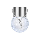 Lampa Solara Flippy, LED, Tip Candelabru Mic, Cu Bila Din Sticla Crapata, Exterioara, Impermeabila, Iluminare 6-12 H,