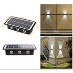 Lampa solara LED bidirectionala dreptunghiulara pentru perete Flippy, 20.5x10 cm, 6 LED-uri, 5.5V, ABS, 500mAh,