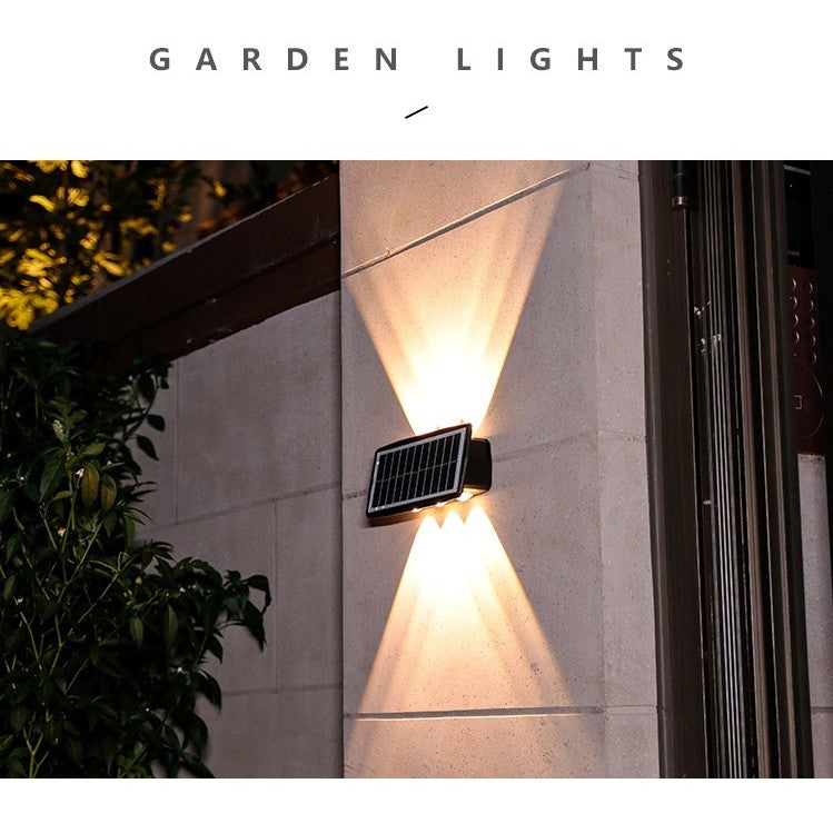 Lampa solara LED bidirectionala dreptunghiulara pentru perete Flippy, 20.5x10 cm, 6 LED-uri, 5.5V, ABS, 500mAh,