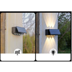 Lampa solara LED bidirectionala Flippy, cu panou ajustabil, comutator culoare lumina, pentru perete, scari, gradina,