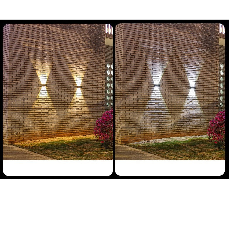 Lampa solara LED bidirectionala Flippy, cu panou ajustabil, comutator culoare lumina, pentru perete, scari, gradina,