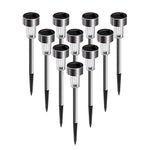 Set 10 Lampi Solare Led pentru Gradina, Flippy, 5.5 x 36.5 cm, Buton On-Off, Lumina Alb Rece, Argintiu